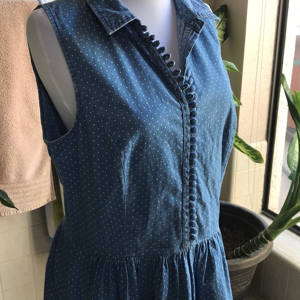Kenzie adorable chambray polka dot dress - Picture 2 of 5